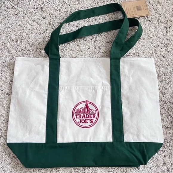 Limited Edition NWT Large Green Trader Joe's TOTE - Picture 1 of 5